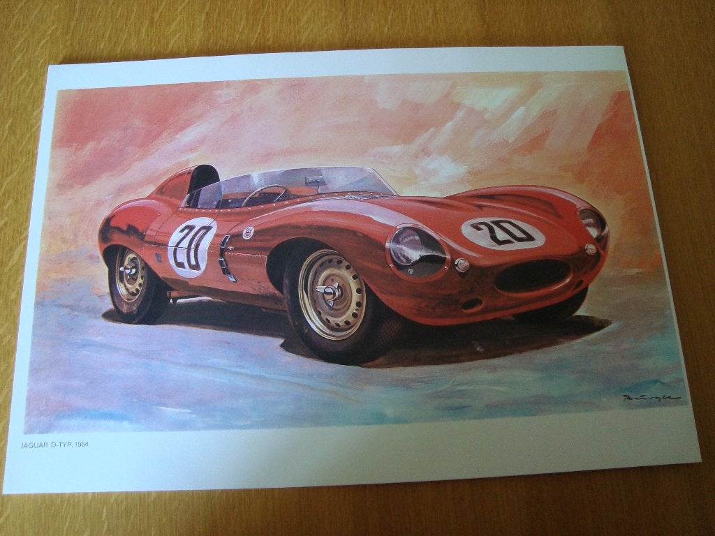 Jaguar d typ 1954 plaat 42-30 cm, Ophalen of Verzenden, Nieuw, Auto's