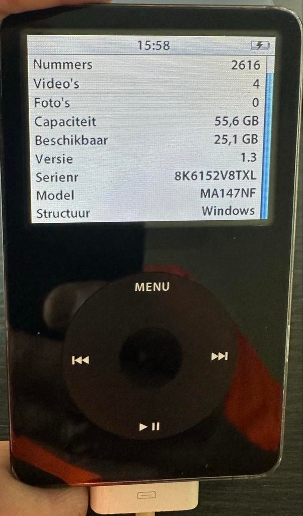Apple iPod Classic / Video 5e generatie 60GB, Audio, Tv en Foto, Mp3-spelers | Apple iPod, Ophalen of Verzenden, Gebruikt, Classic