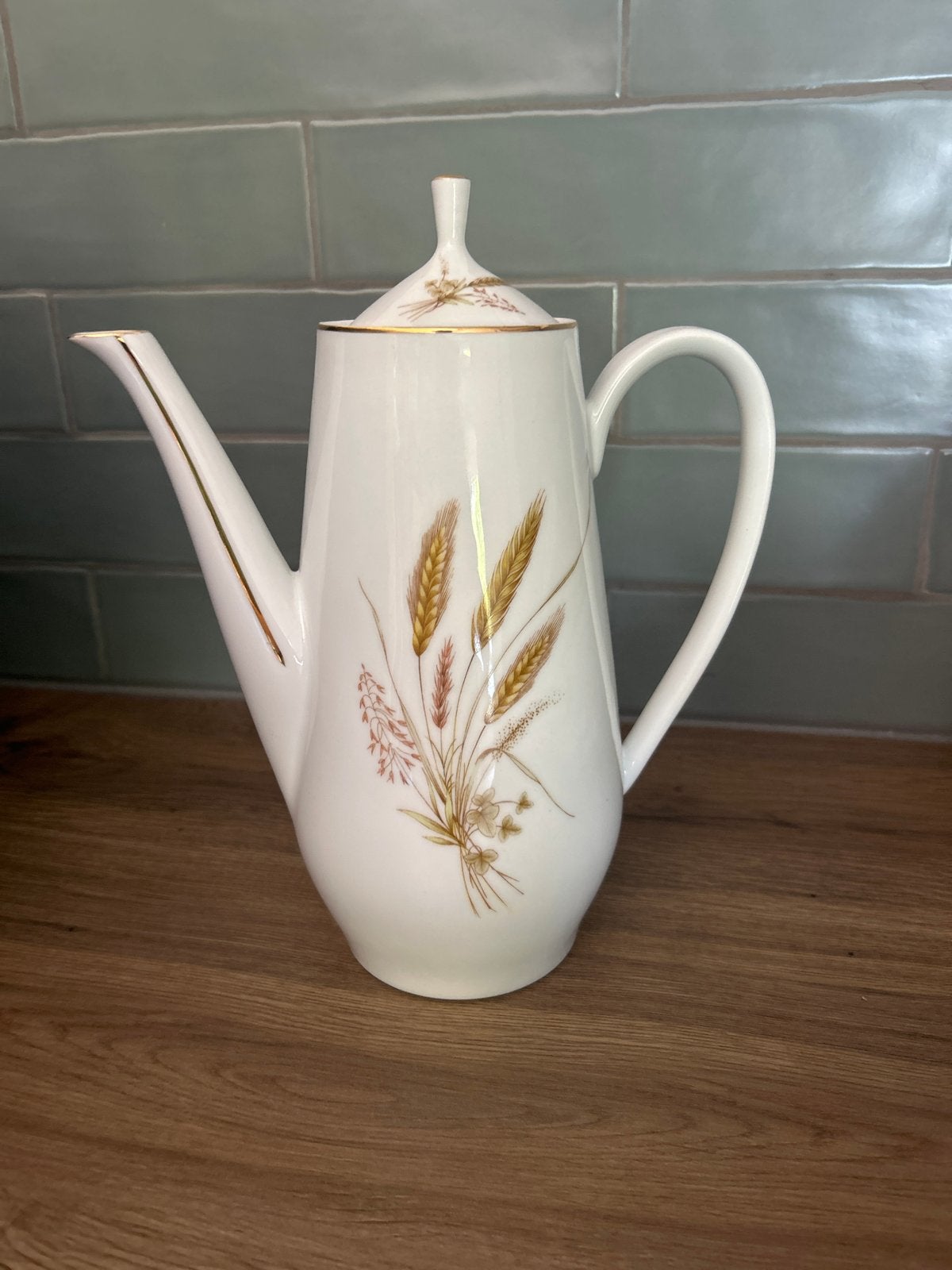 Vintage Cerabel koffiekan met graanmotief, Ophalen of Verzenden