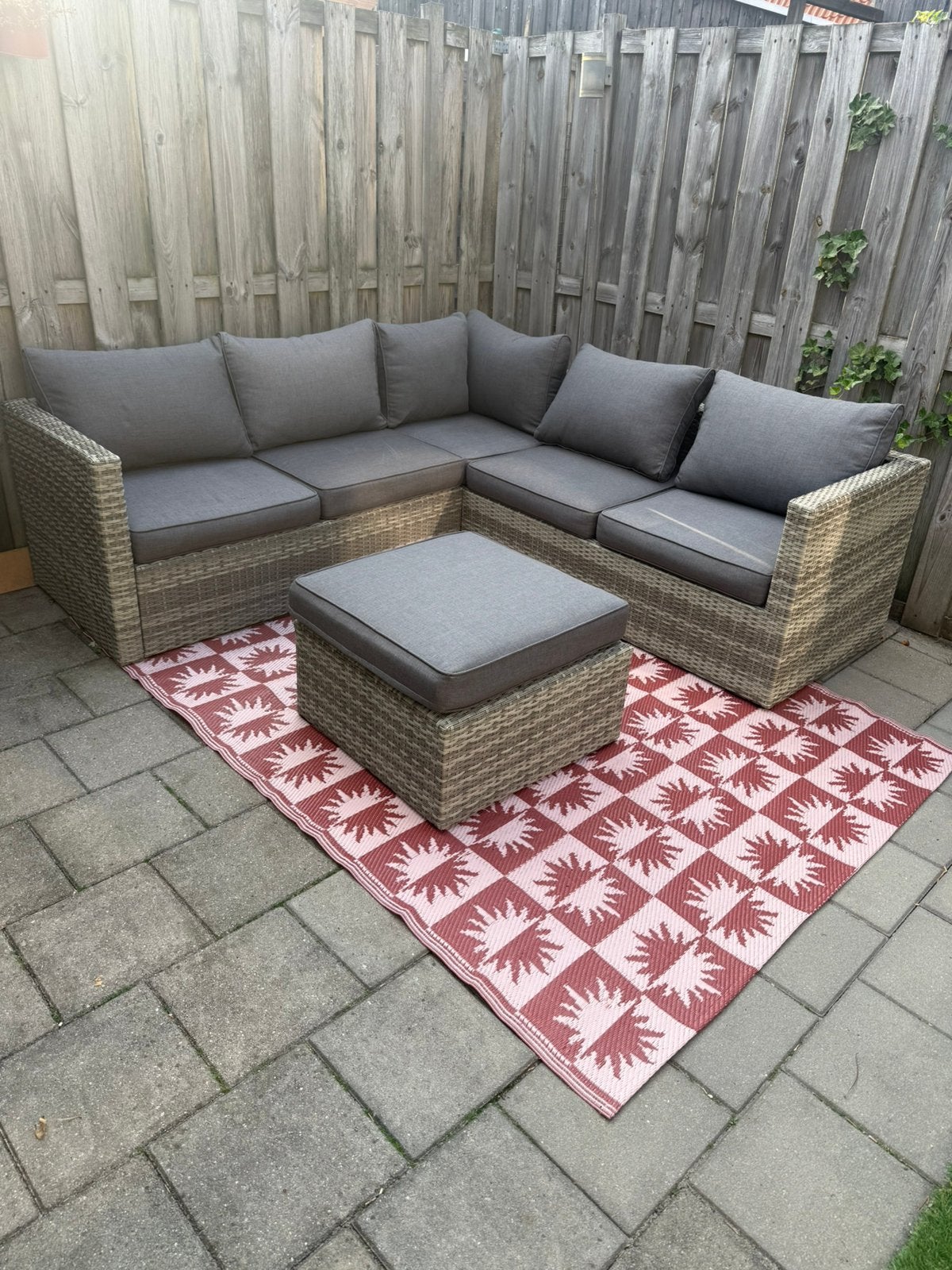 Salerno loungeset, Tuin en Terras, Tuinsets en Loungesets, Ophalen, Zo goed als nieuw, Wicker, Hocker