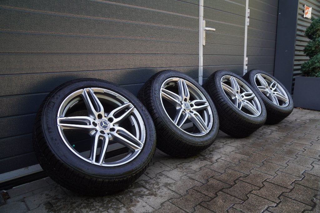 Breedset 19 inch Mercedes AMG Velgen 5x112 Michelin Originee, Auto-onderdelen, Banden en Velgen, Ophalen, Gebruikt, Velg(en), 17 inch