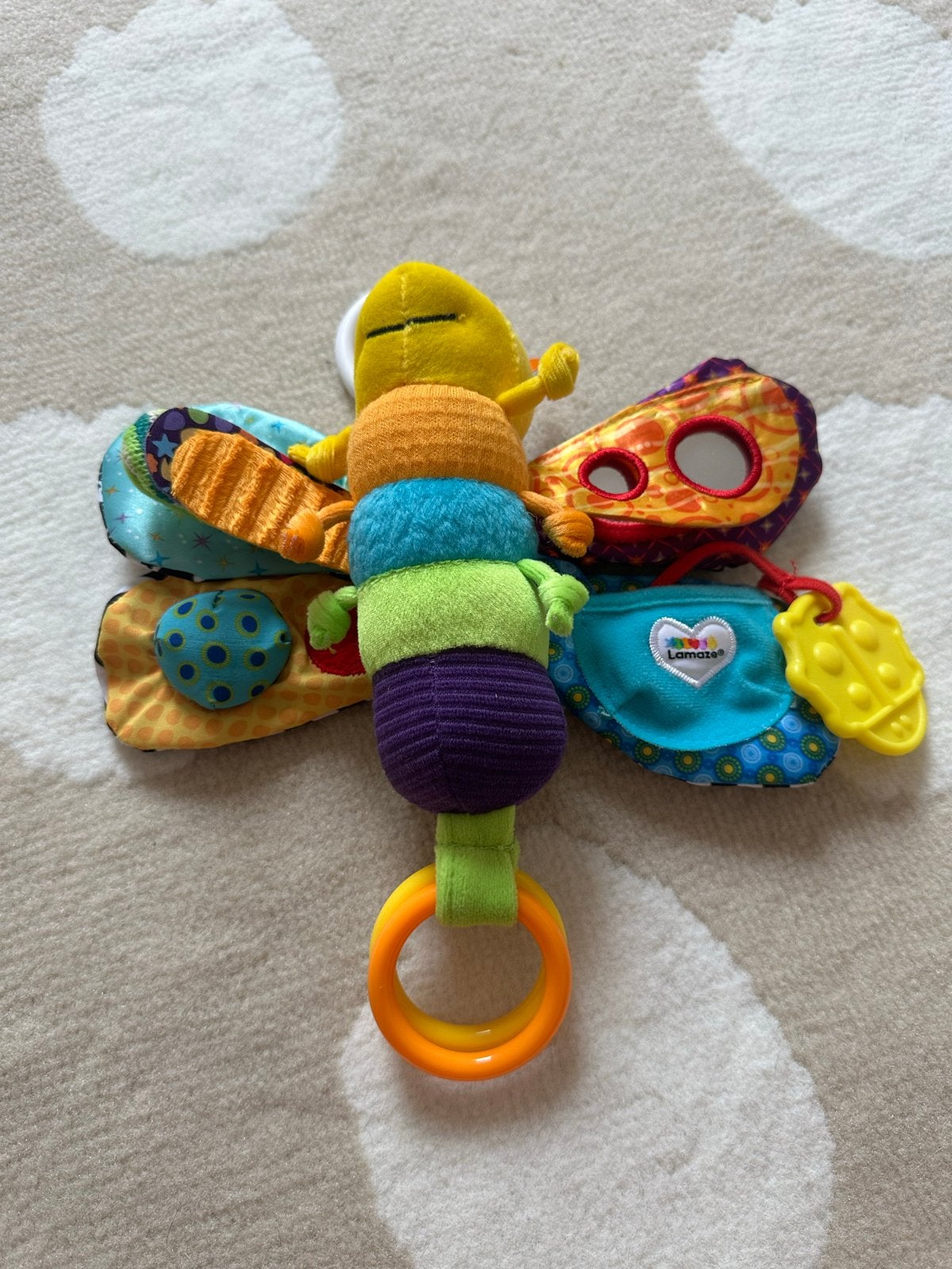 Lamaze Rammelaar Vlinder Speeltje Baby, Ophalen of Verzenden, Zo goed als nieuw, Rammelaar, Met geluid