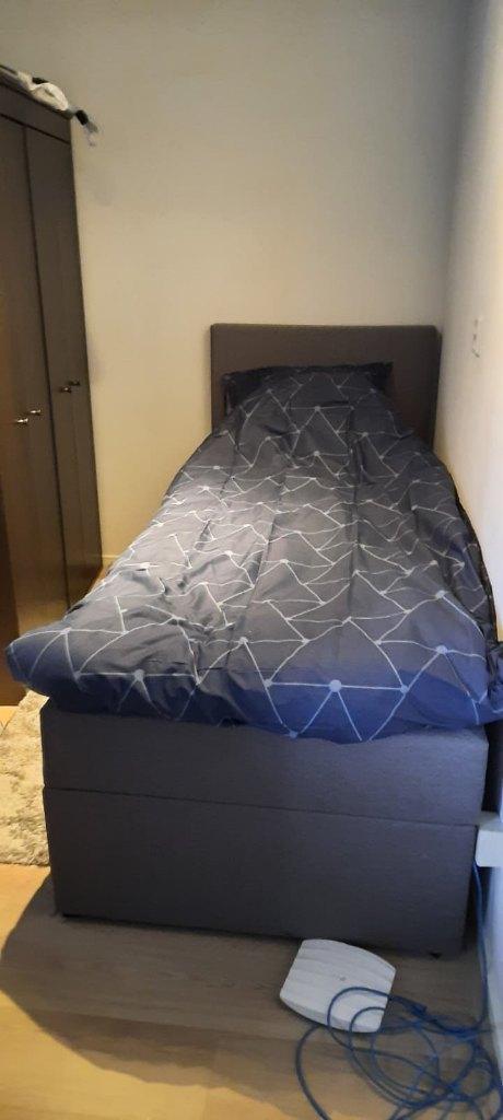 Boxspring 90x200 met opbergvak, Ophalen, Gebruikt, 90 cm, Eenpersoons