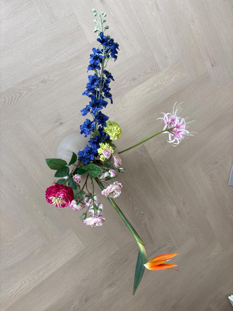 Prachtig boeket met diverse kunstbloemen, Binnen, Textiel, Ophalen of Verzenden, Zo goed als nieuw