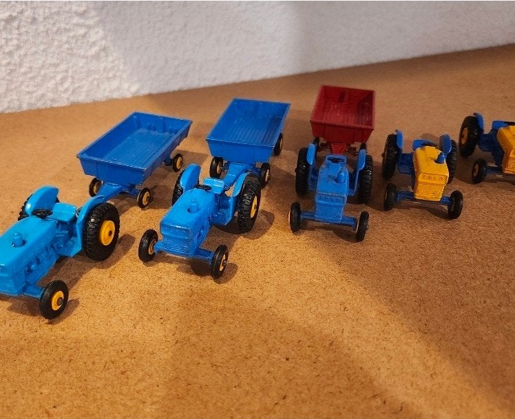 Lesney Matchbox Ford setje van 5 met 3 aanhangers, Ophalen of Verzenden, Gebruikt, Auto, Matchbox