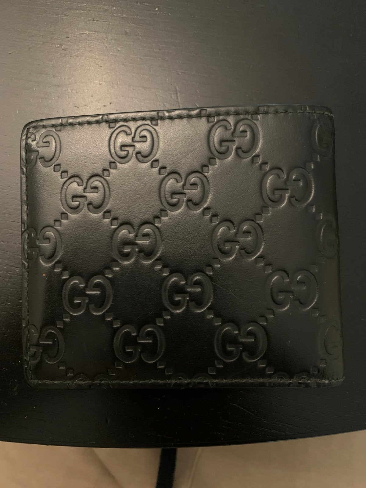 Gucci Portemonnee Zwart Leer met GG-patroon, Overige merken, Gebruikt, Zwart, Ophalen of Verzenden