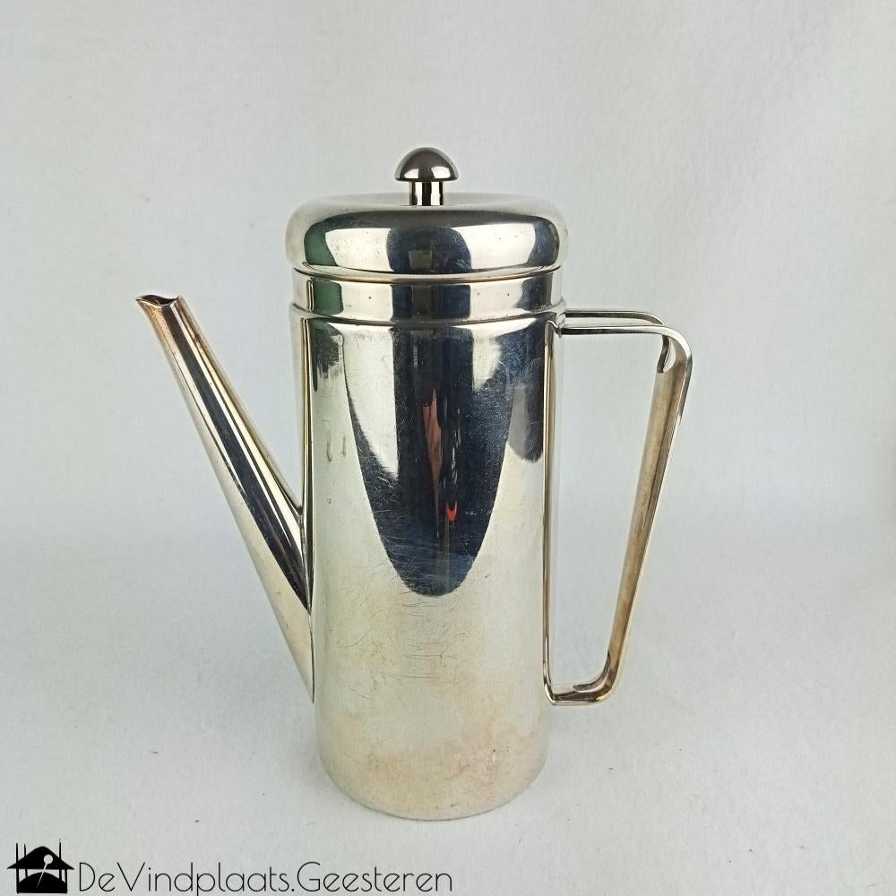 Midcentury design verzilverde koffiepot PM Italy, Antiek en Kunst, Ophalen of Verzenden