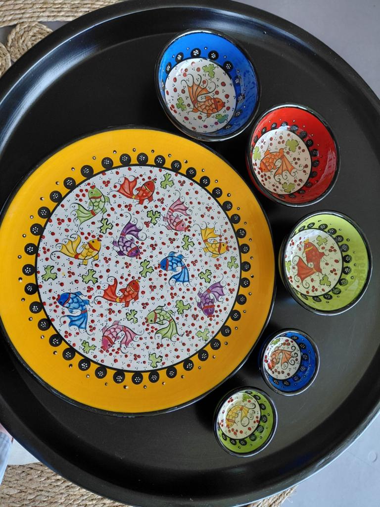 Handgemaakte Turkse Keramiek Schalen Set - 6 Stuks, Ophalen of Verzenden