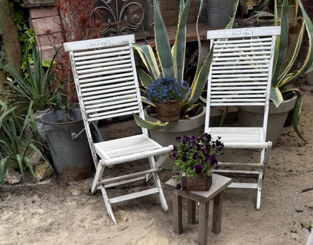 2 Rivièra Maison Cape Cod klapstoelen Landelijk Ibiza Strand, Ophalen, Gebruikt