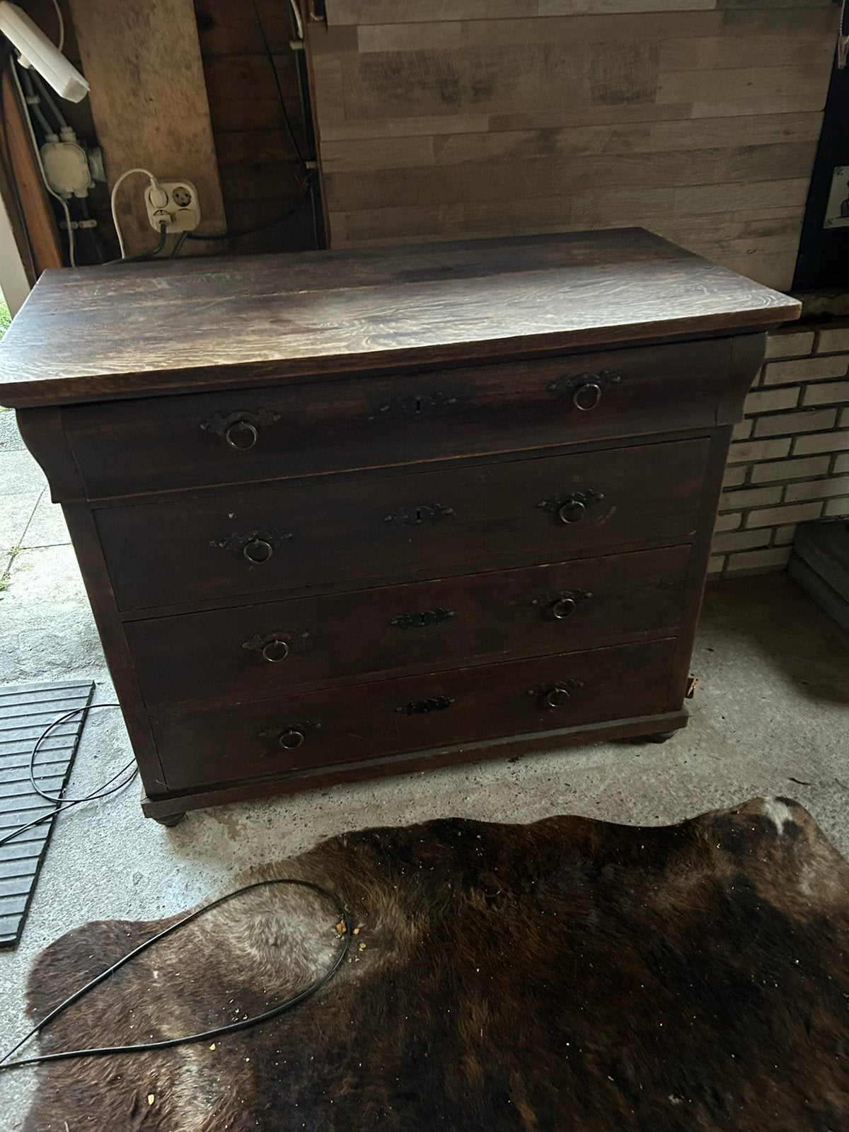 Ladenkast / secretaire eiken antiek, Ophalen