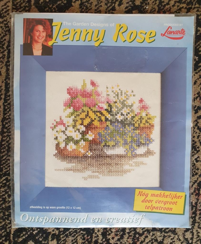 lanarte - jenny rose - bloemen borduurpakket, Hobby en Vrije tijd, Borduren en Borduurmachines, Verzenden, Nieuw, Handborduren