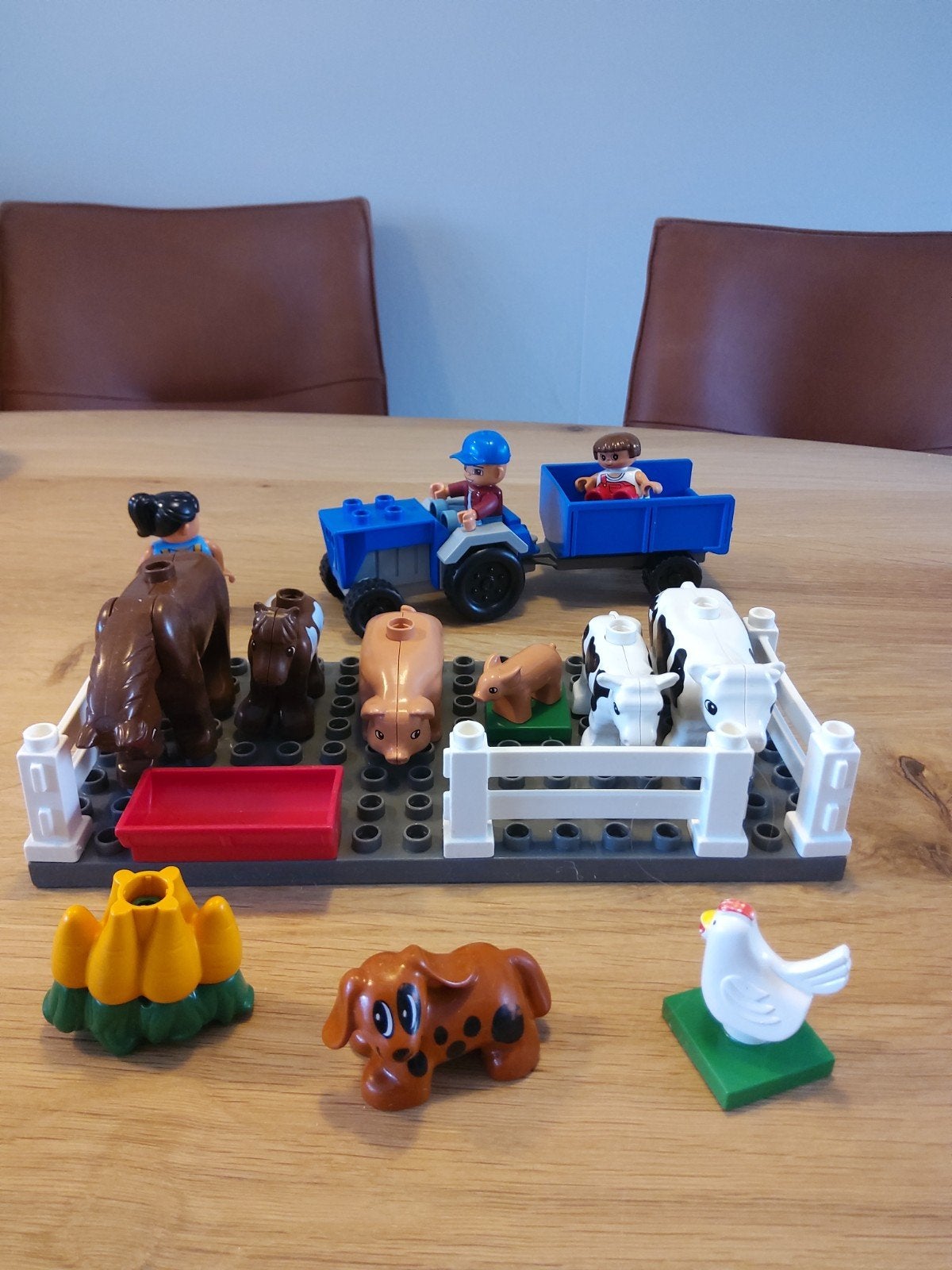 Duplo boerderij dieren, tractor, kleed, 3 poppetjes., Ophalen of Verzenden