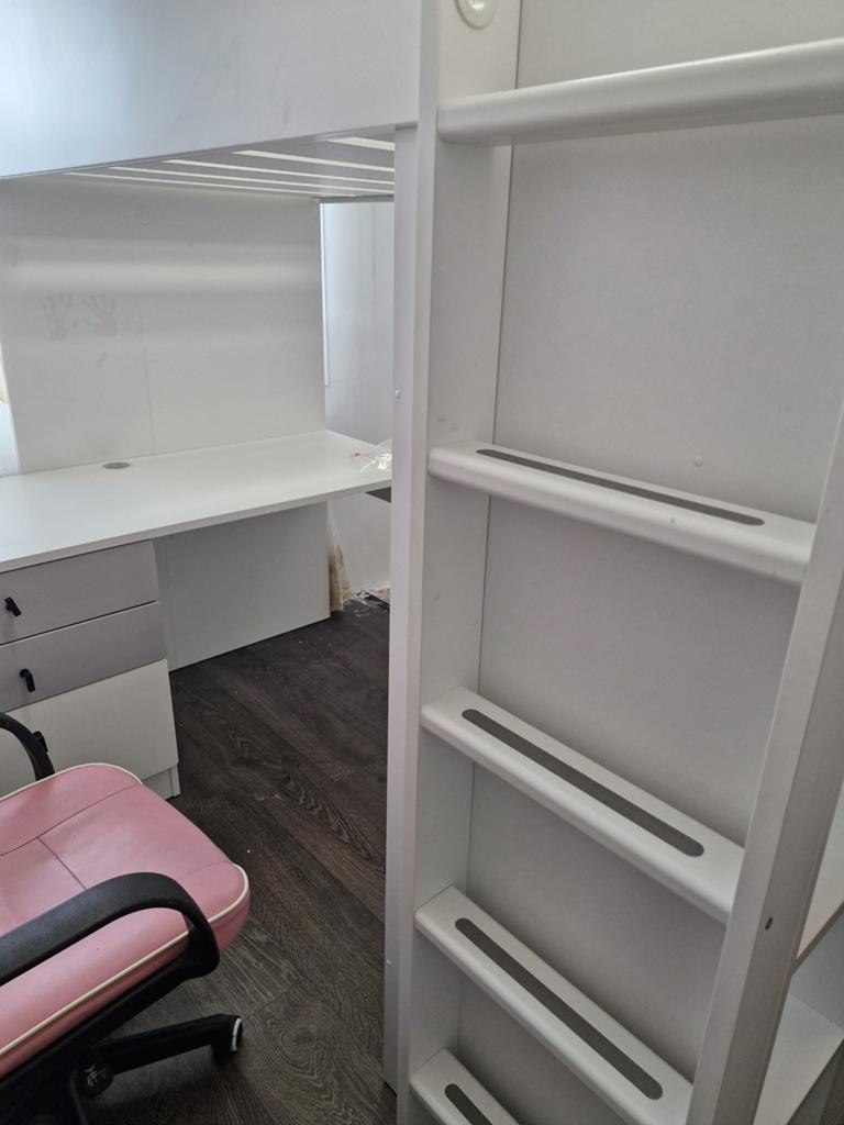 Bureau bed kast, Ophalen, Zo goed als nieuw, Eenpersoons, Hoogslaper