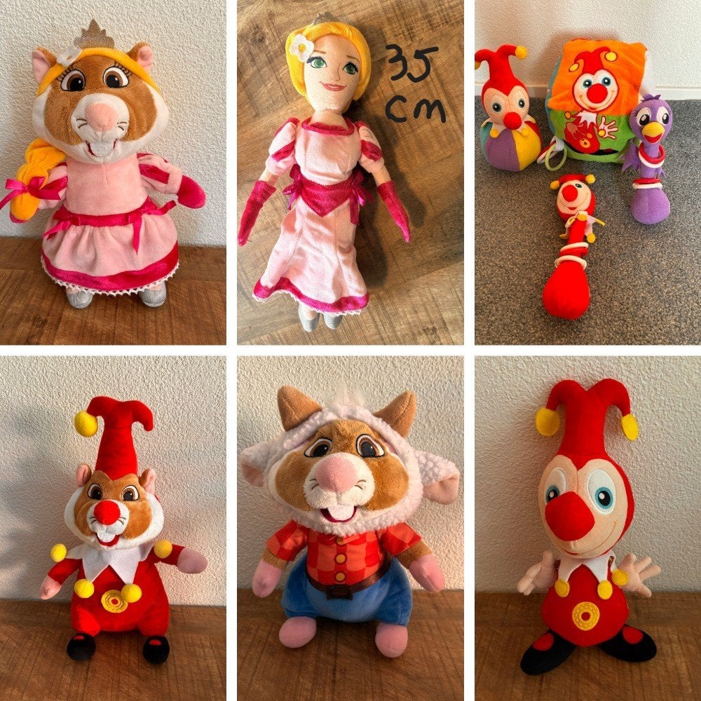 Efteling knuffels - kubus - rammelaars. ZGAN. Zie FOTO's, Ophalen of Verzenden, Zo goed als nieuw, Overige typen