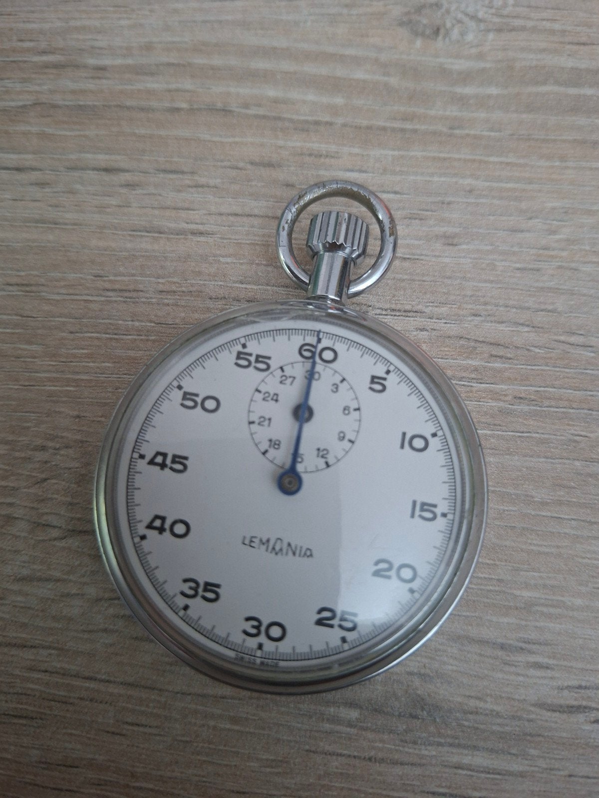 Stopwatch vintage lemania, Ophalen, Staal, Overige merken, 1960 of later