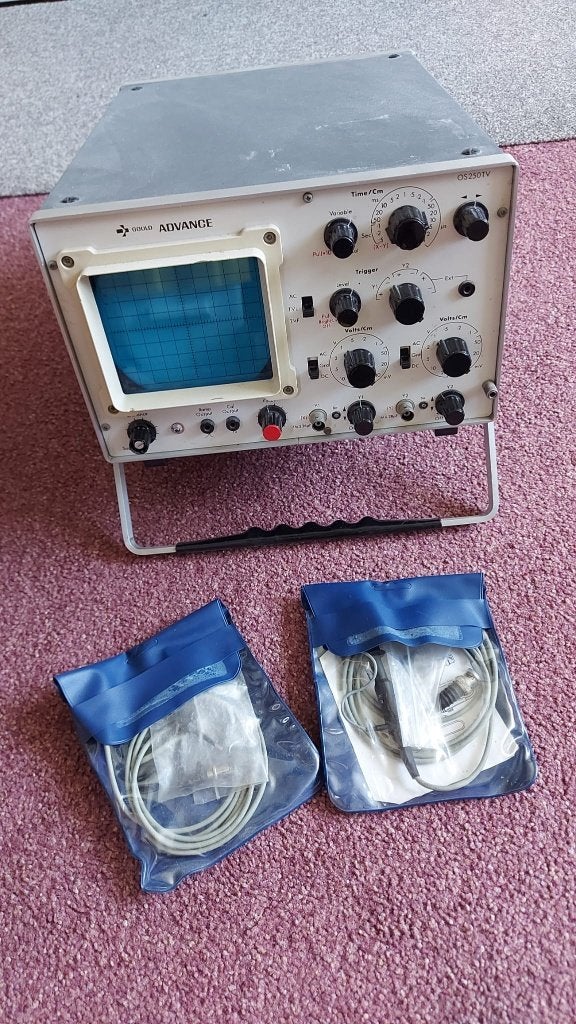 Gould Advance OS250TV 10Mhz 2-kanaals oscilloscoop, Ophalen of Verzenden, Gebruikt, Overige meters