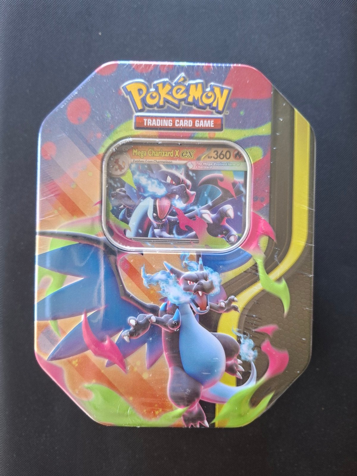 Pokémon Mega Charizard X EX Trading Card Game Tin, Ophalen of Verzenden, Nieuw, Overige typen, Foil