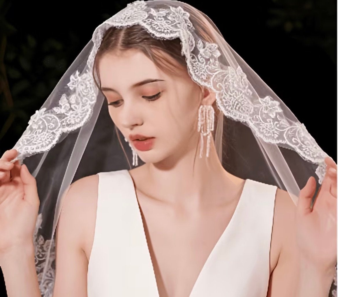 Nieuwe spaanse bruidssluier sluier weddingveil, Ophalen of Verzenden, Nieuw, Wit, Accessoires