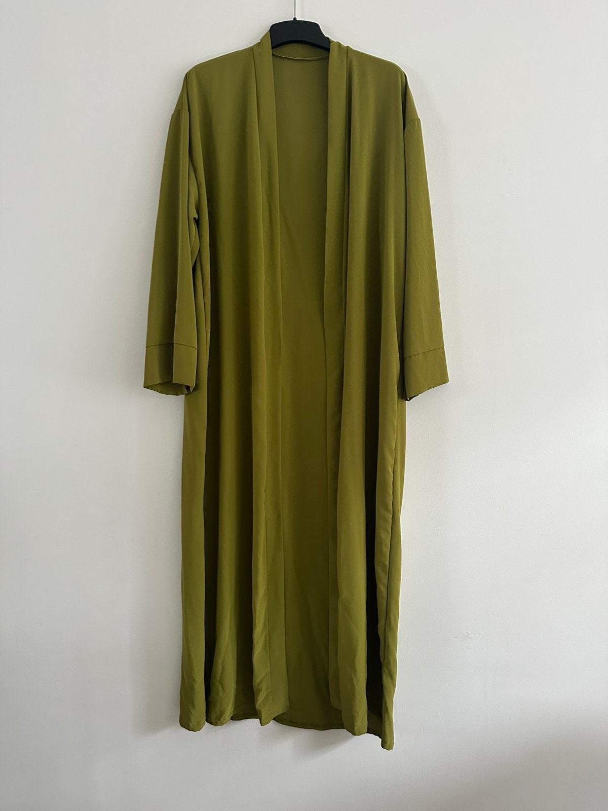Groene lange kimono dunne stof, Ophalen of Verzenden, Gedragen, Groen, Onder de knie