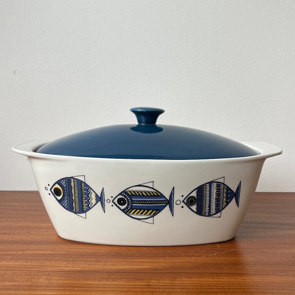 Jaren 50 60 Villeroy & Boch casserole met deksel Viking Vis, Ophalen of Verzenden