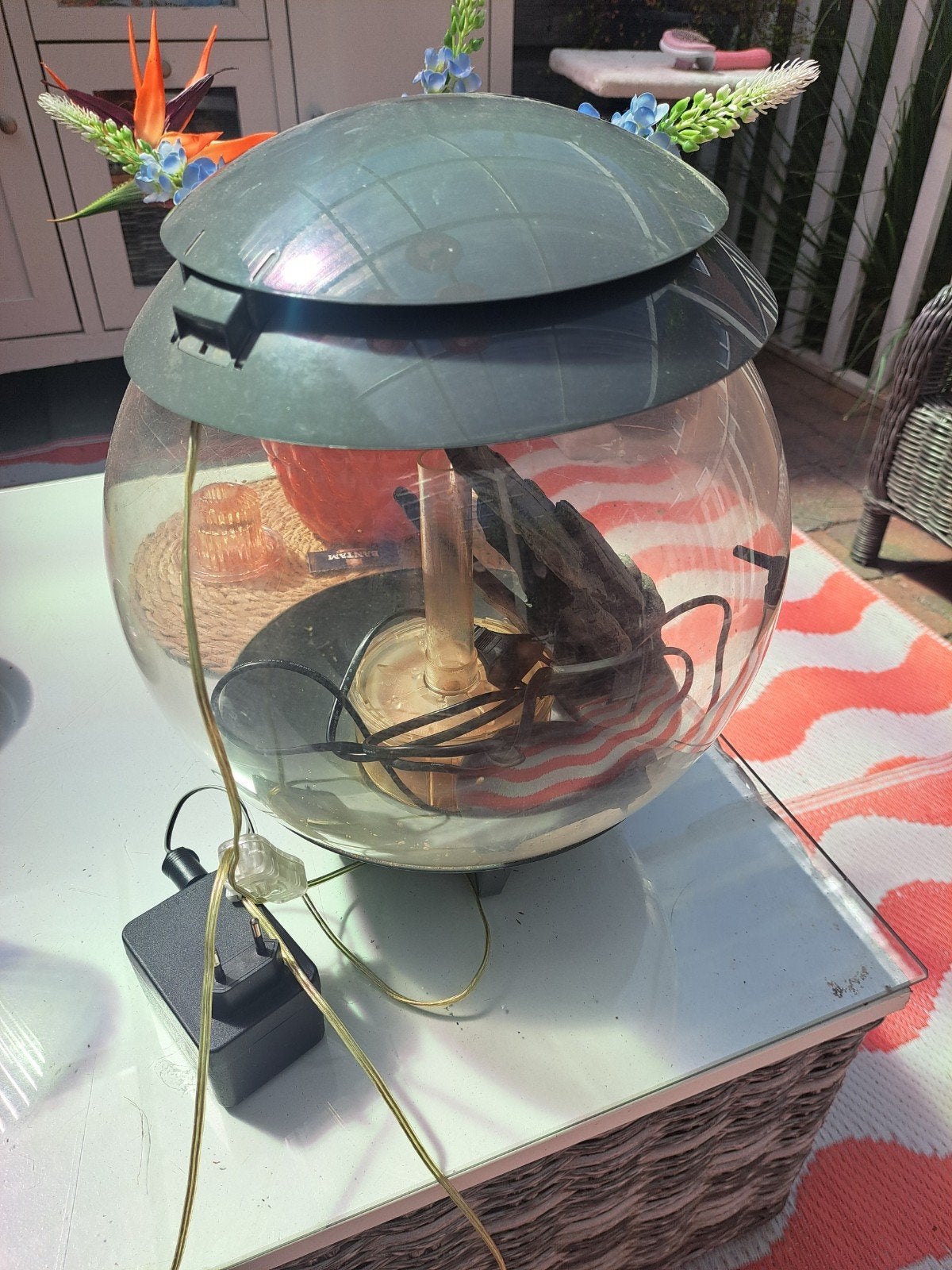biorp aquarium.met pompje en decoratie, Ophalen of Verzenden, Zo goed als nieuw, Leeg aquarium