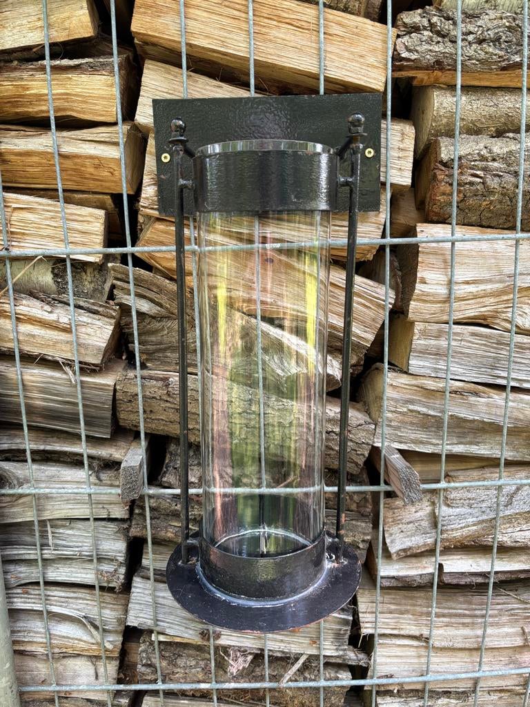 Stijlvolle set van 2 windlichten voor aan de wand, Ophalen, Gebruikt, Zwart, Metaal