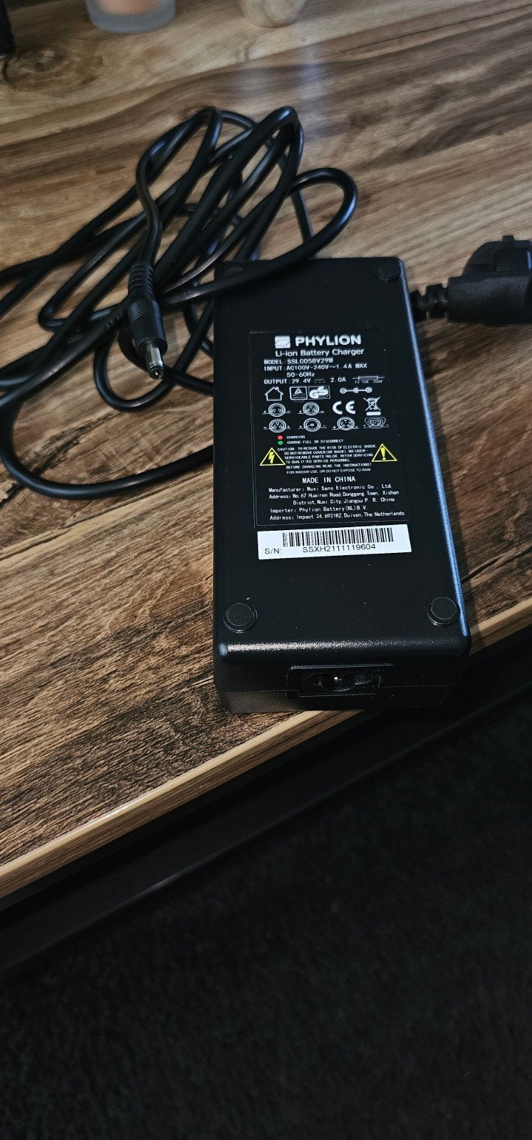Phylion E-bike Acculader 24V 2A (29.4V 2A 50W), Ophalen of Verzenden, Nieuw