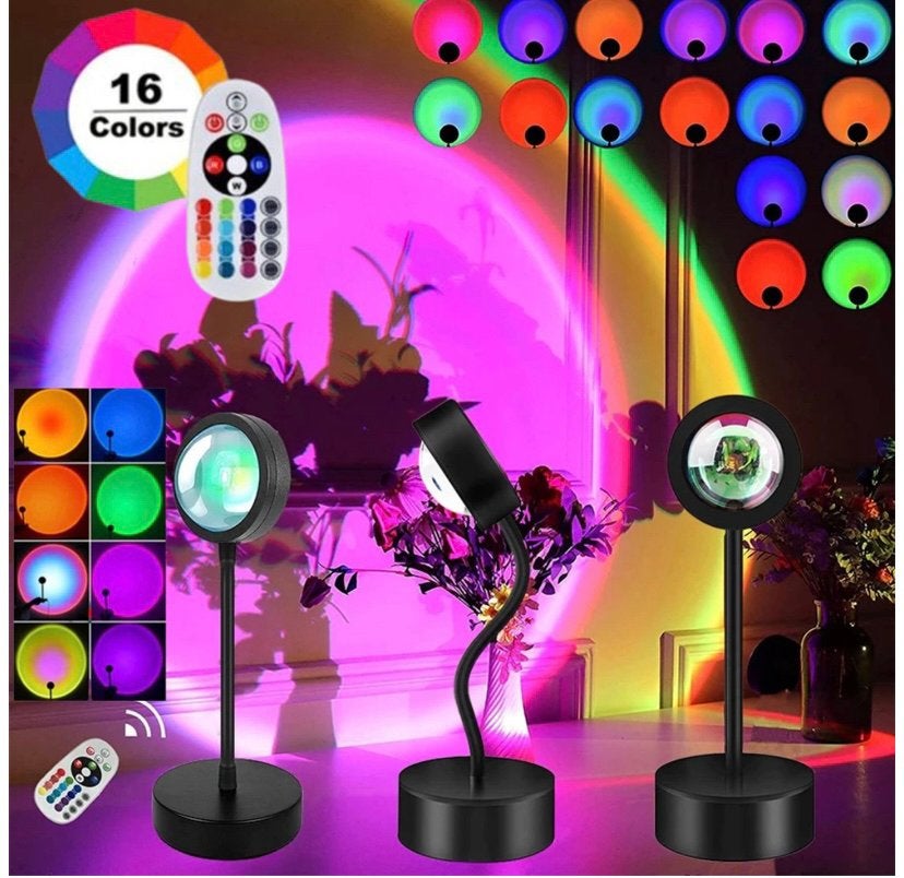 Nieuwe Sunset lamp Kleurlichten Met afstandsbediening - USB, Ophalen of Verzenden, Nieuw, Lamp