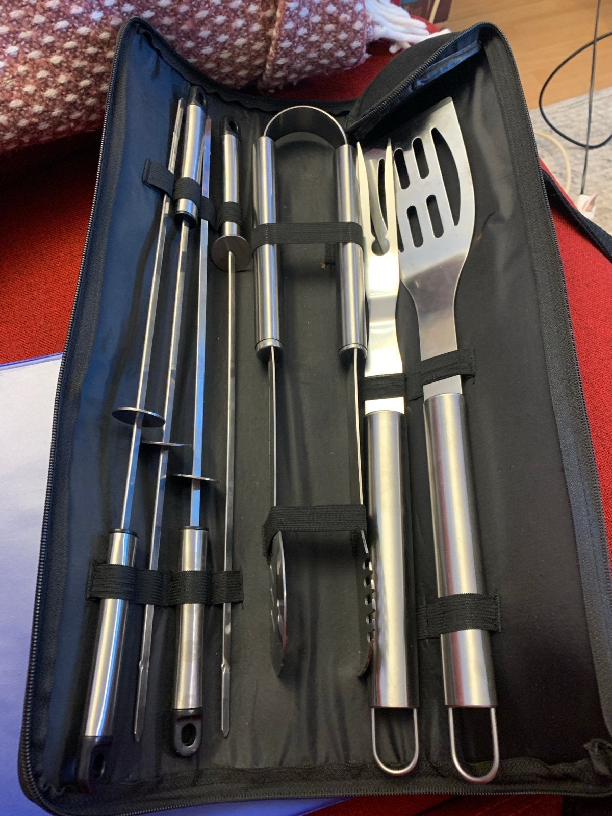 Handige RVS barbecue set in opbergtas, Ophalen, Gebruikt