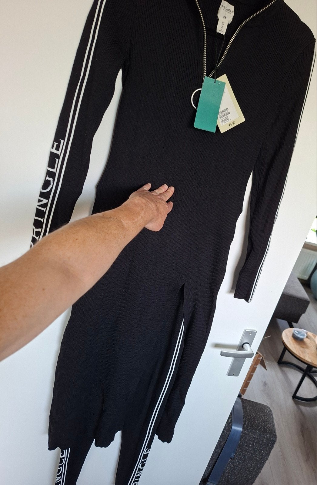 H&M Pringle of Scotland gebreide jurk met legging nieuw met, Zwart, Nieuw, Ophalen of Verzenden, Maat 36 (S)