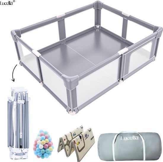 Lucellia Grondbox Baby 130x130x69 cm - inklapbaar, Overige typen, Ophalen of Verzenden, Zo goed als nieuw, Lucellia