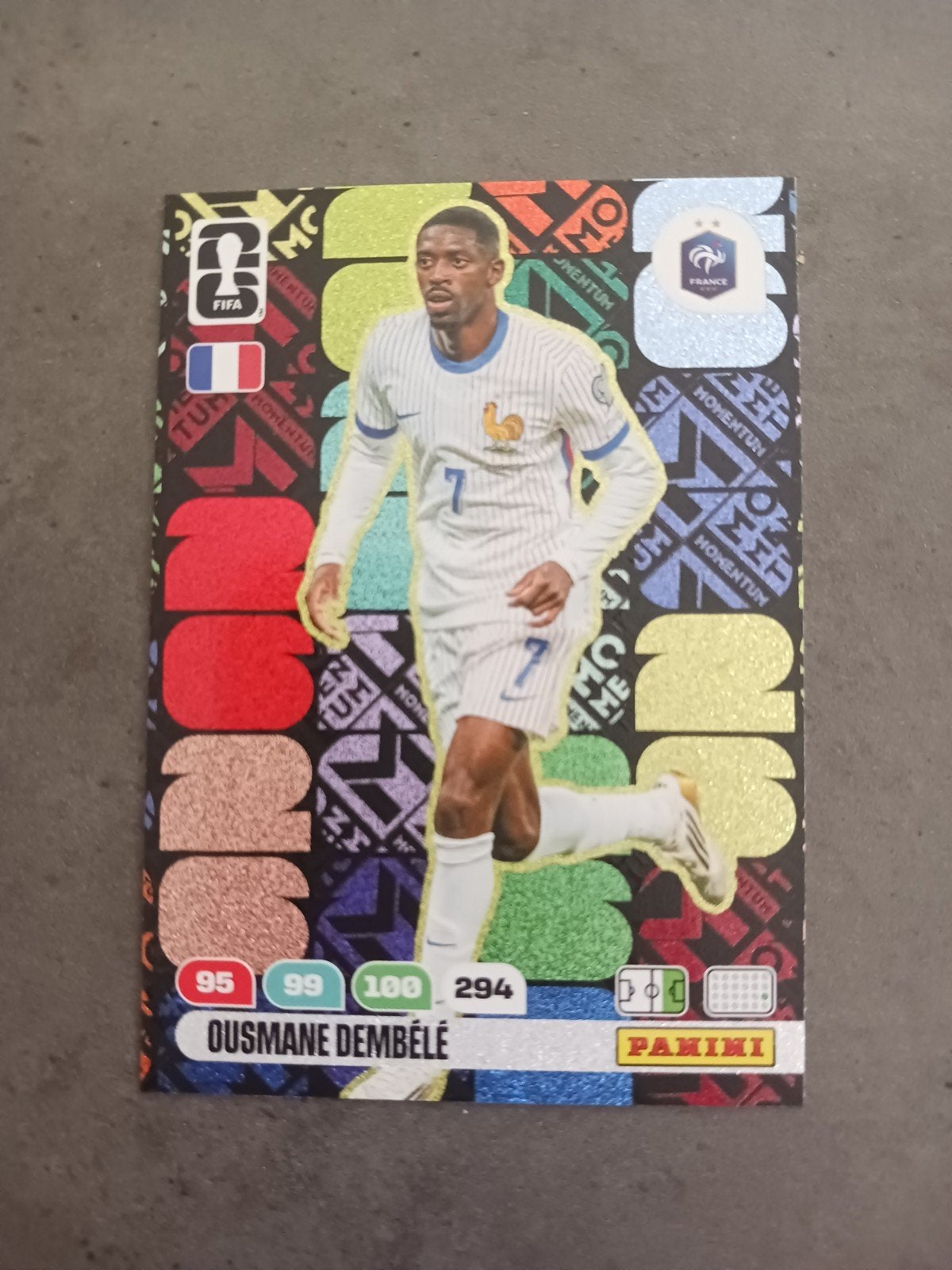 Panini 365 WK kaart Ousmane Dembélé, Ophalen of Verzenden, Zo goed als nieuw, Buitenlandse clubs, Poster, Plaatje of Sticker