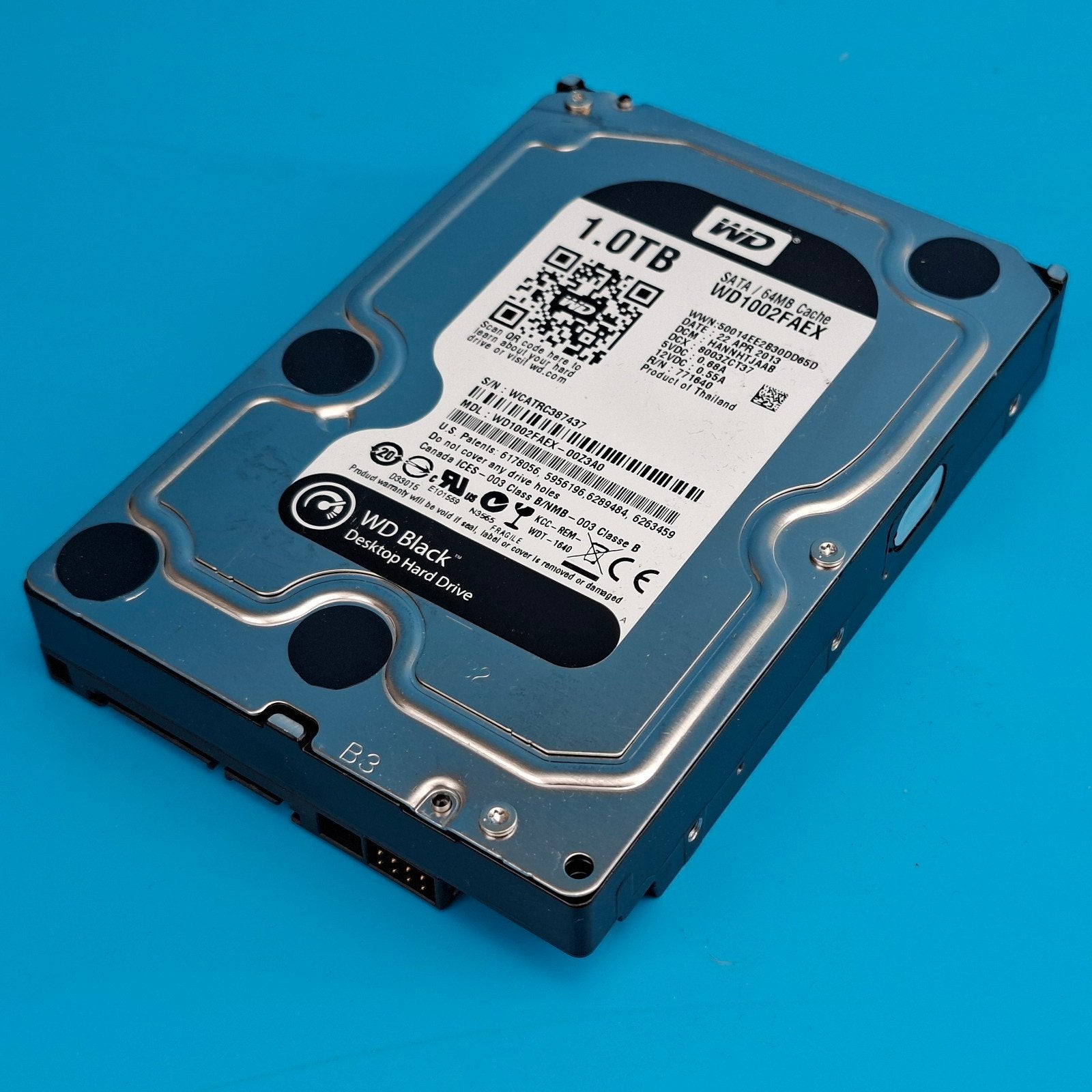 WD 1TB 3,5" SATA HDD met 64MB cache, Computers en Software, Harde schijven, Intern, Gebruikt, 1TB, Desktop