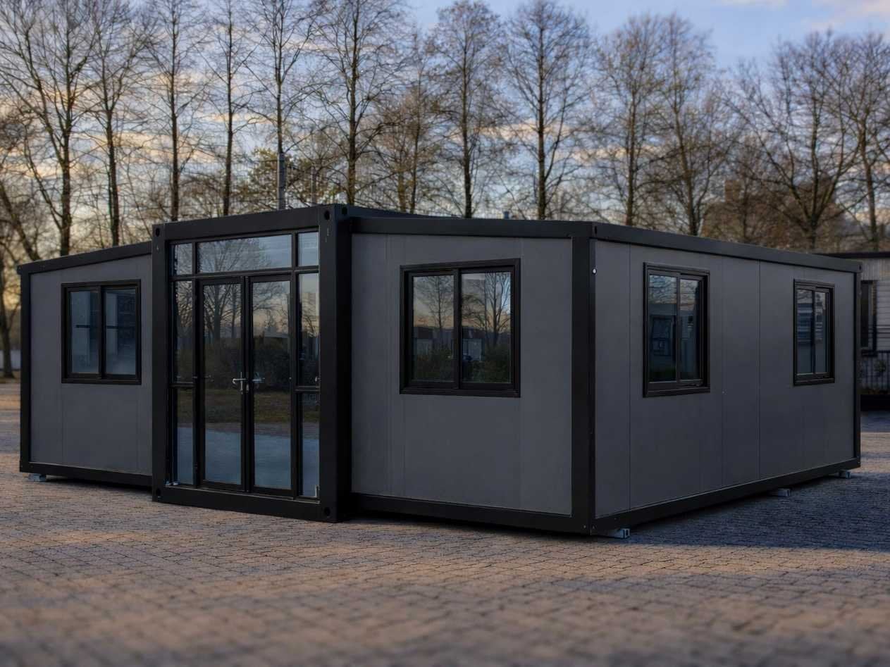 2026 Rhino Houses 36,5 m2 Zwart 2 slaapkamers, badkamer en k
