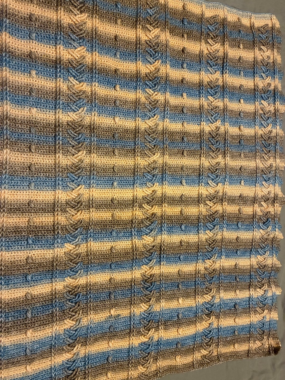 Handgemaakte gehaakte babydeken - Blauw, Beige, bruin, Nieuw, Handgemaakt, Deken, Overige merken