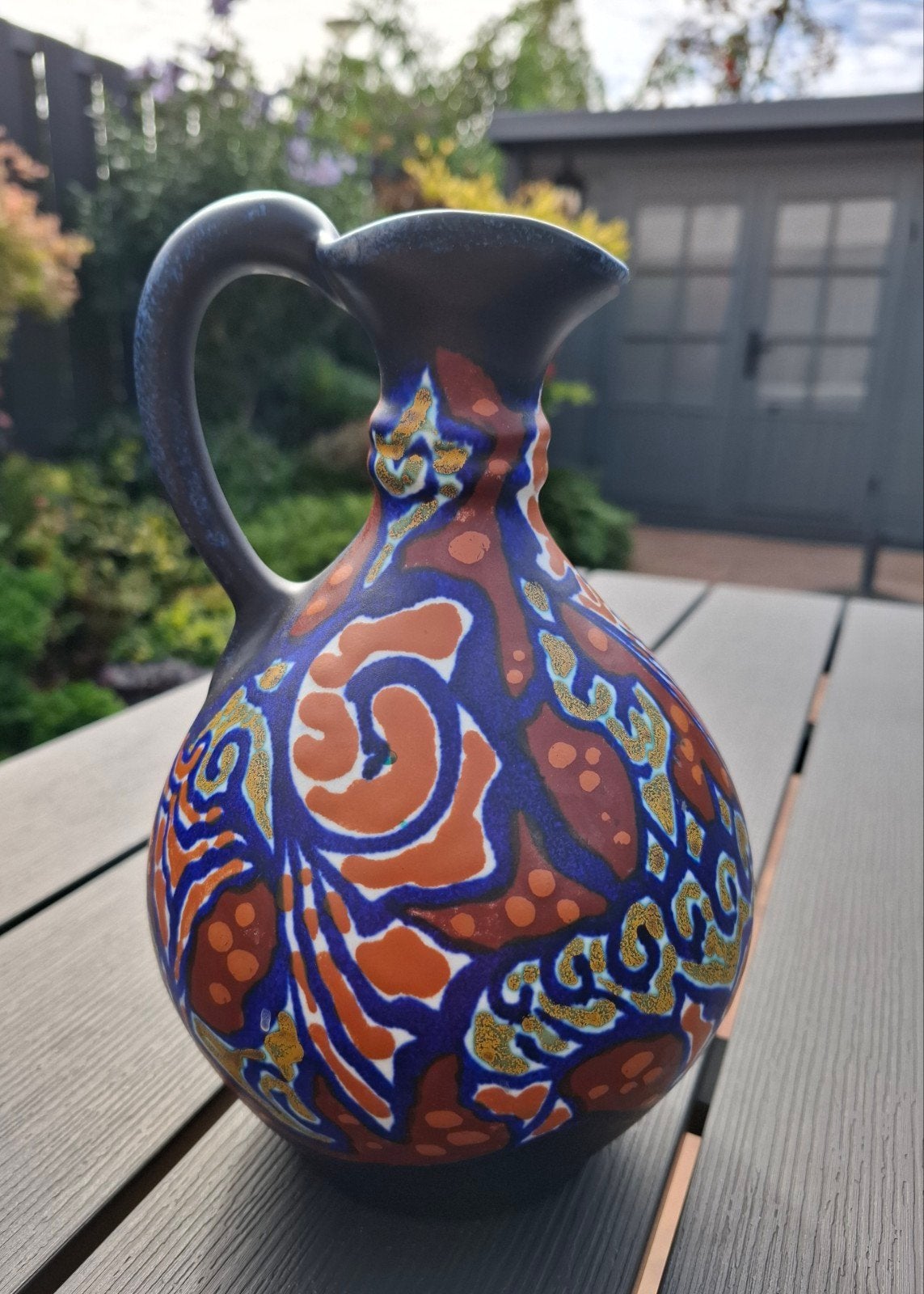 Zeldzaam mooie Gouda plateel Breetvelt oorvaas, Antiek en Kunst, Ophalen of Verzenden