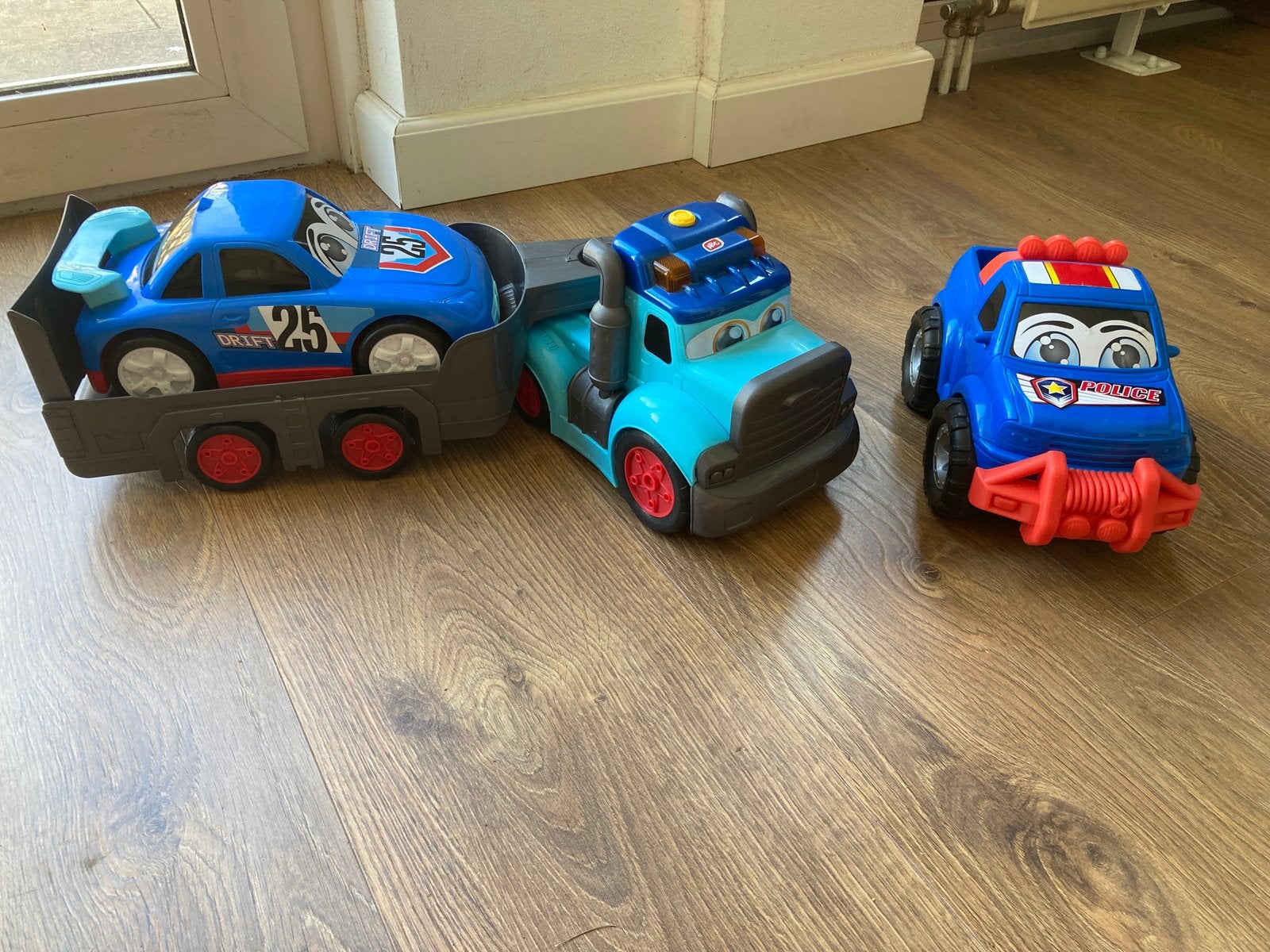 Dickie Toys Teddi Trucker + extra auto, Ophalen of Verzenden, Zo goed als nieuw
