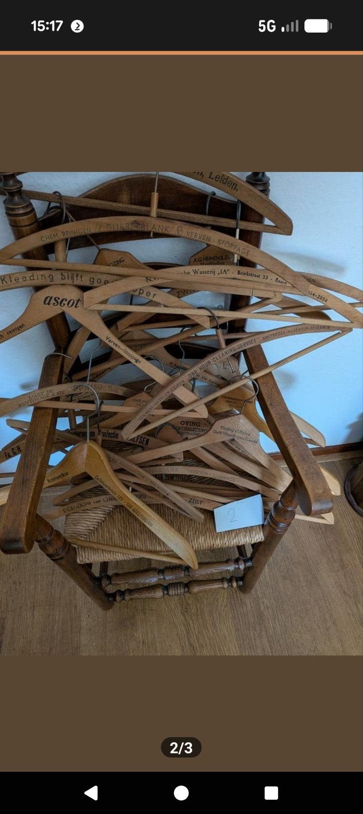 kledinghangers hout met opschrift van winkels enz, Ophalen of Verzenden, Overige typen