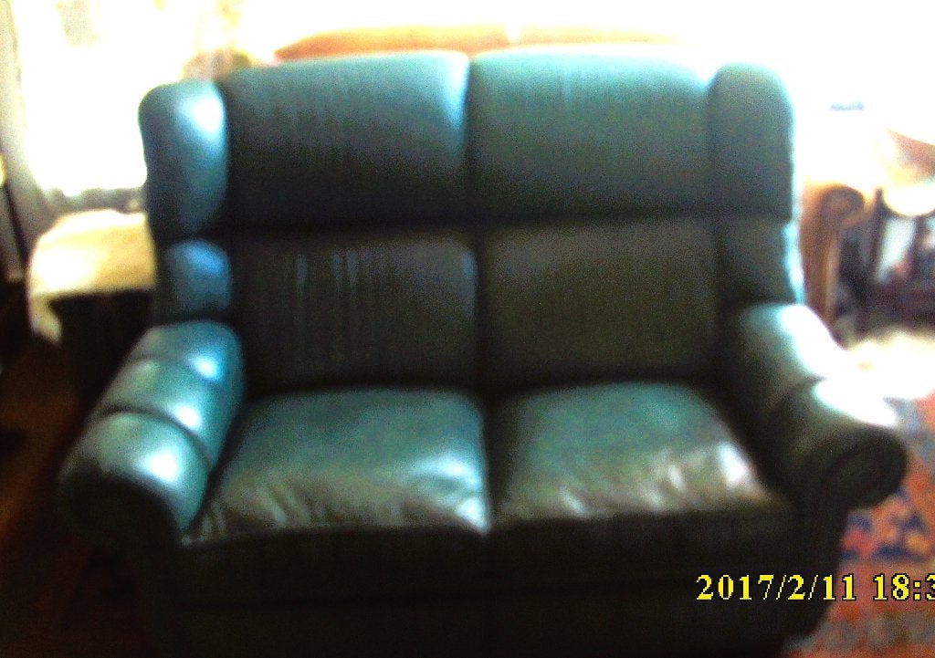 Chesterfield groene leren bank., Ophalen, Zo goed als nieuw, Rechte bank, Minder dan 150 cm