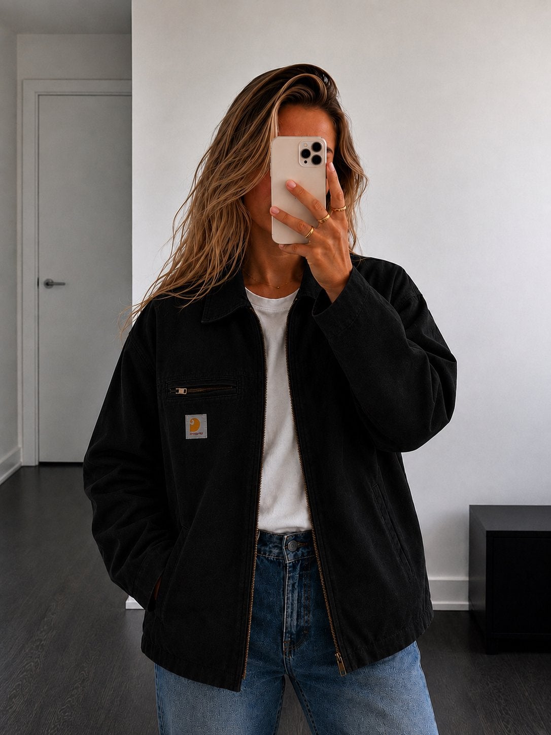 Carhartt Detroit Jacket USA Union Made Black L, Kleding | Heren, Verzenden, Zwart