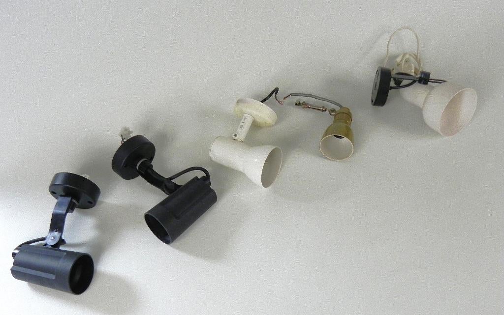 5 spotjes, Ophalen of Verzenden, Gebruikt, Metaal of Aluminium, Plafondspot of Wandspot