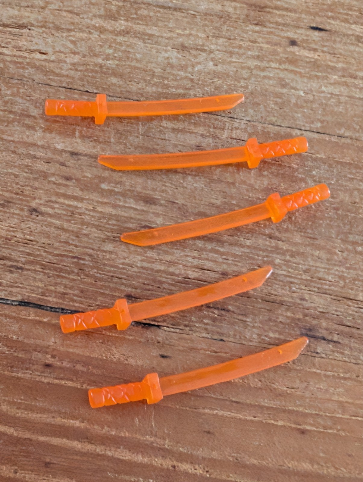 Lego Ninjago zwaarden transparant oranje 5x, Lego, Accessoire, Nieuw, Ophalen of Verzenden