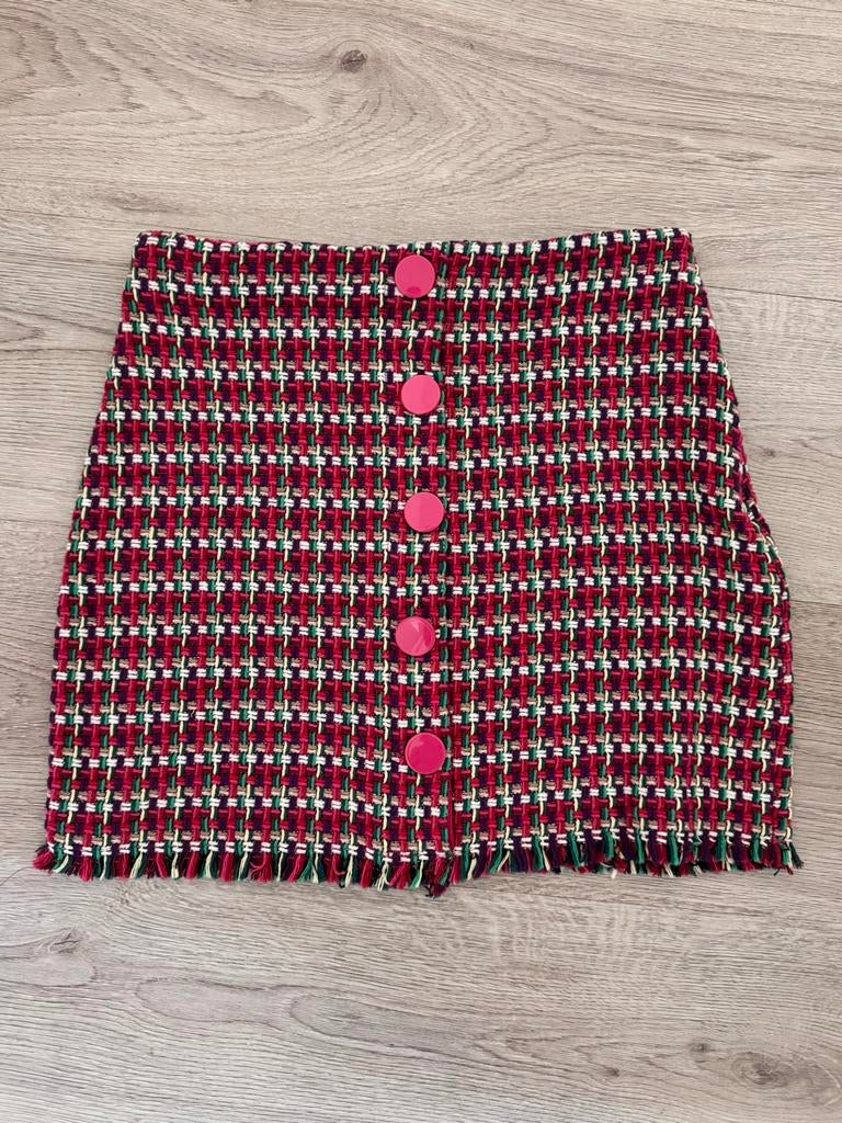 Zara Tweed Minirok met Knoopjes - Maat S, Ophalen of Verzenden, Zo goed als nieuw, Maat 36 (S), Boven de knie
