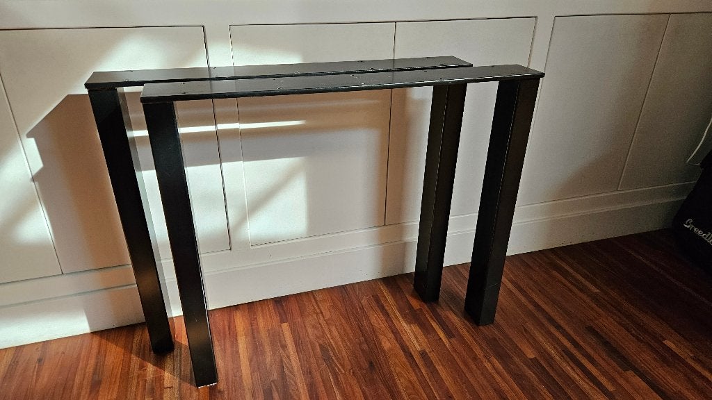 set van 2 stalen tafelpoten, Huis en Inrichting, Ophalen, Tafelpoot, 50 tot 100 cm, Modern stoer