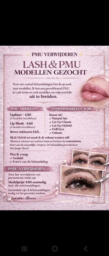 Wimper modellen wimpermodellen. Pmu, Ophalen of Verzenden