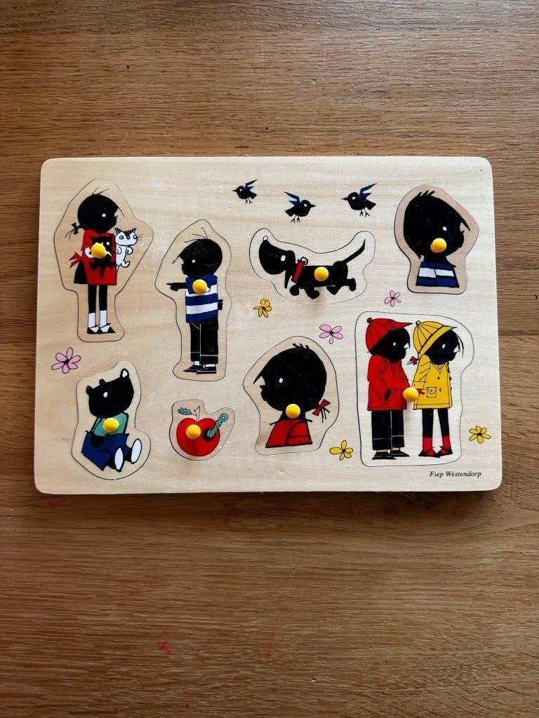 Houten puzzel / Jip en Janneke, Ophalen of Verzenden, Minder dan 10 stukjes, Gebruikt, 6 maanden tot 2 jaar