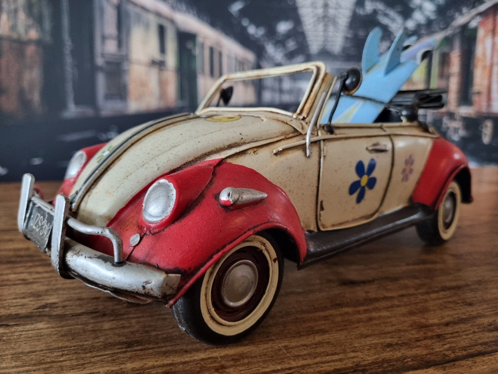 Vintage Kever Cabriolet Model met Surfplanken, Ophalen of Verzenden, Gebruikt, Auto's