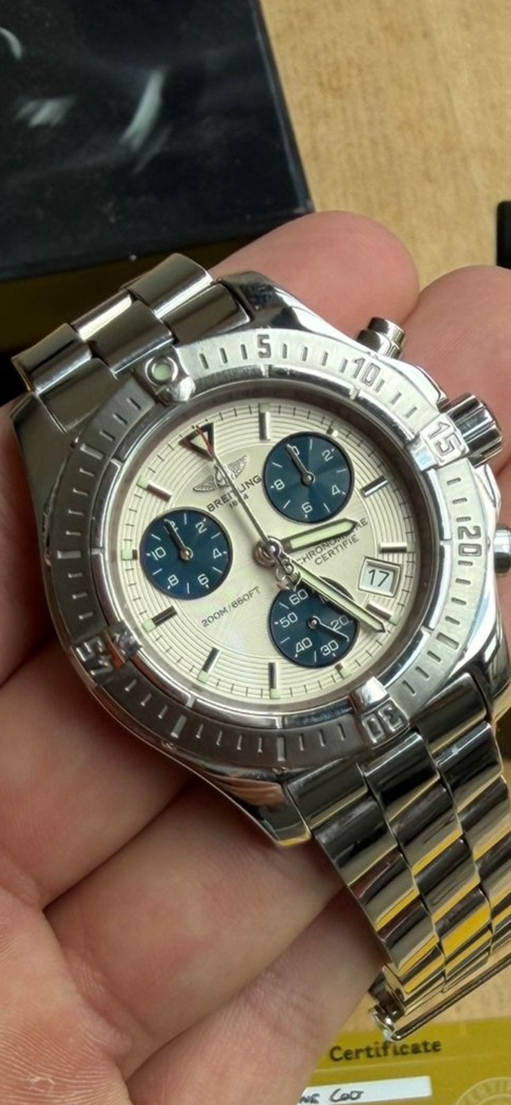 Breitling Colt Chrono 41mm Full set, Ophalen of Verzenden, Zo goed als nieuw, Staal, Breitling