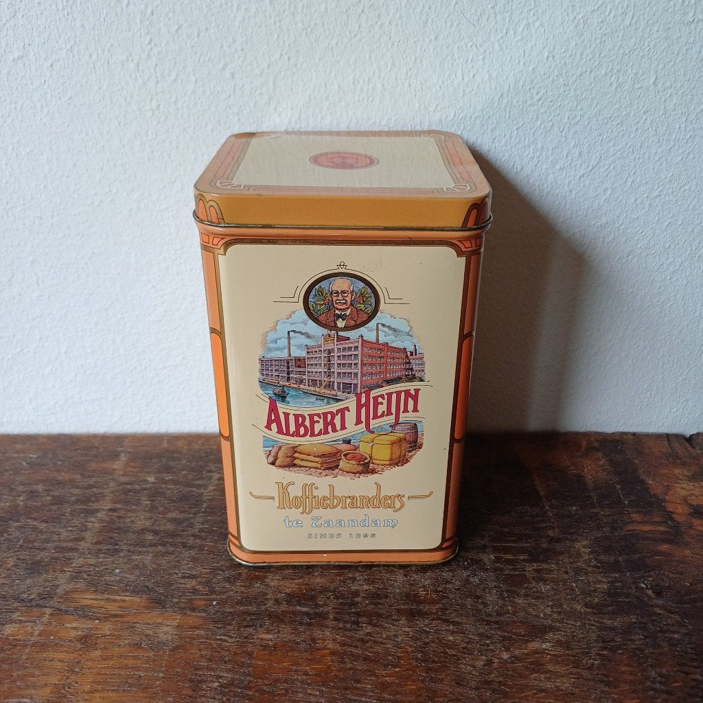Blik Albert Heijn koffiebranders, Ophalen of Verzenden, Gebruikt, Koffie, Overige merken