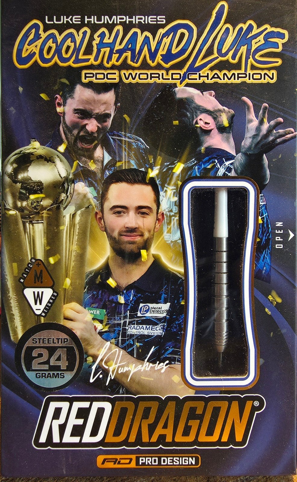 Luke Humphries Darts 24 gram - Cool Hand Luke, Ophalen of Verzenden, Zo goed als nieuw, Pijlen